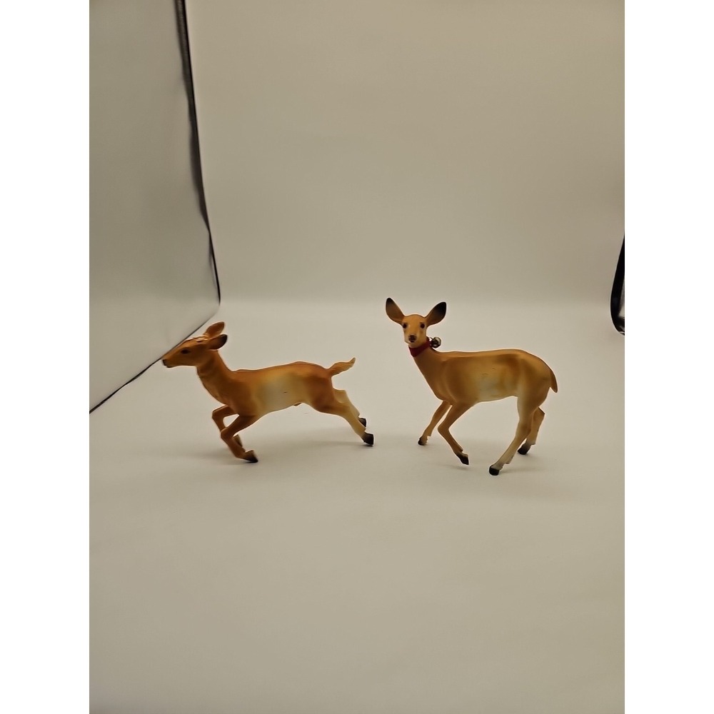 VTG 2 HARD Plastic BLOW Mold DEER Buck DOE Fawn REINDEER Hong Kong XMAS Rudolph